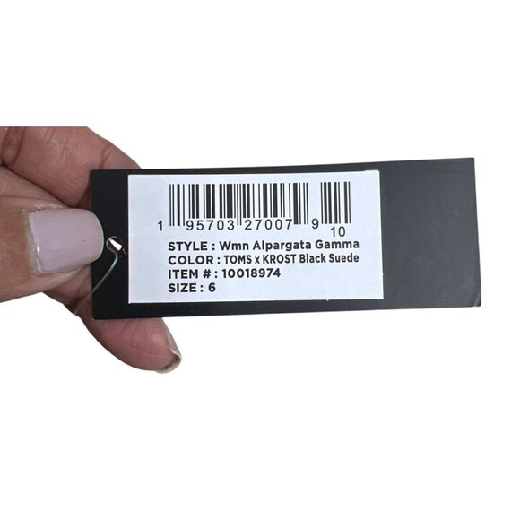 Toms X Krost Womens Alpargata Gamma Black Suede Slip-On Shoes 6 - Picture 5 of 8